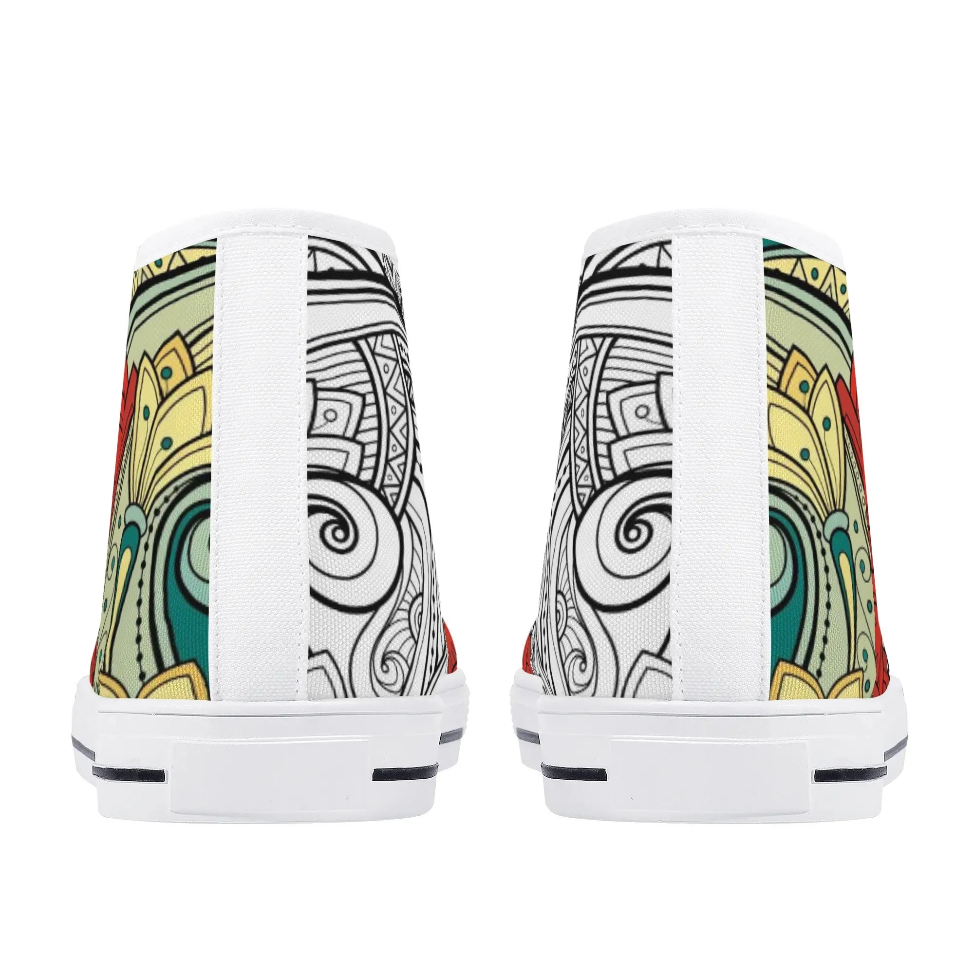 High Top Canvas Sneakers | Converse High Tops | Unique Canvas Shoes - Mandala Design