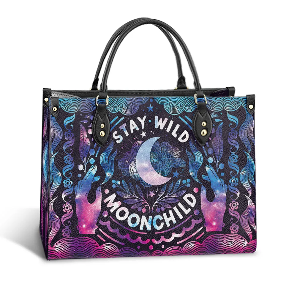 Hippie Stay Wild Moon Child Leather Bag - Women's Pu Leather Bag - Best Mother's Day Gifts