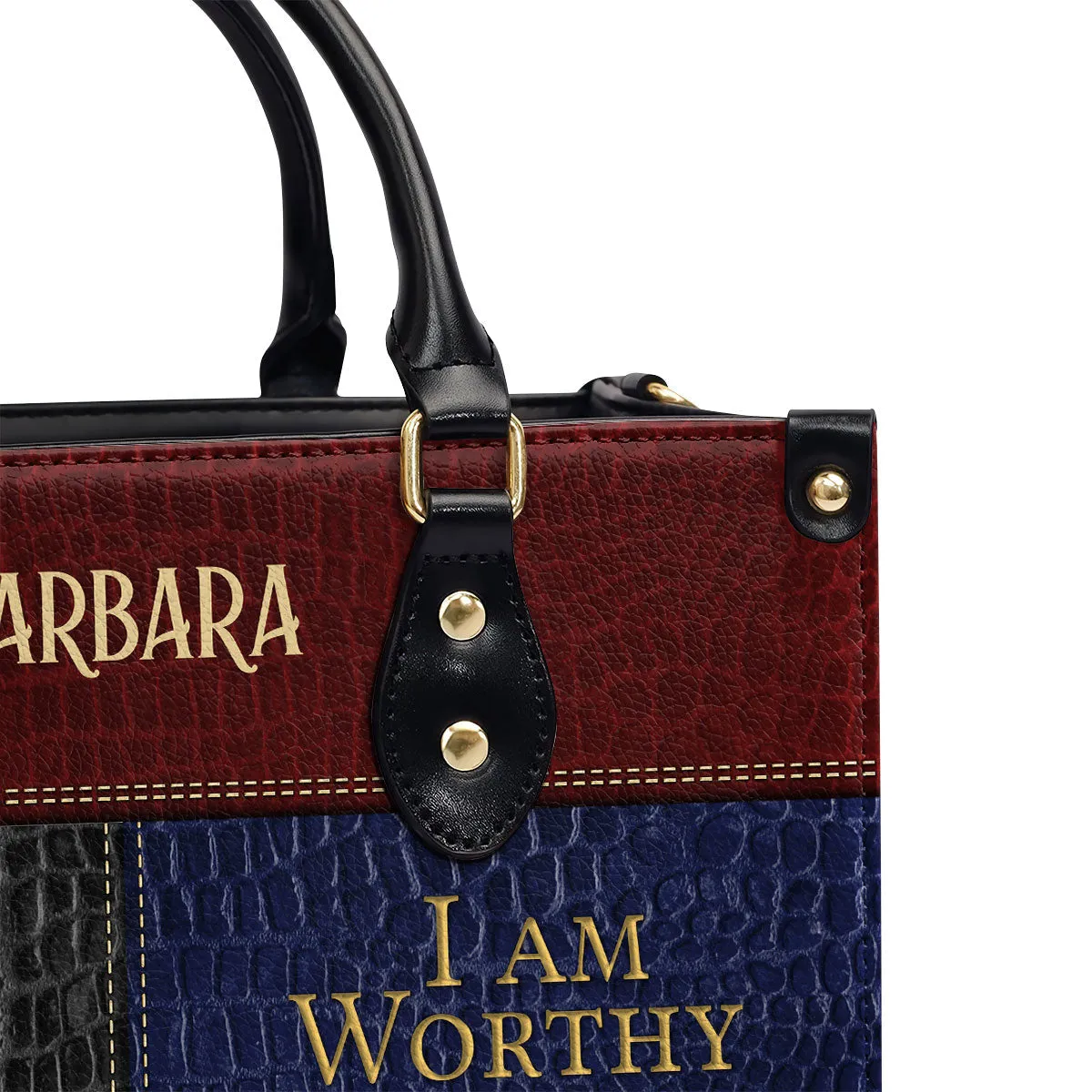 I Am Loved Personalized Zippered Leather Handbag With Handle Religious Gift For Worship Friends