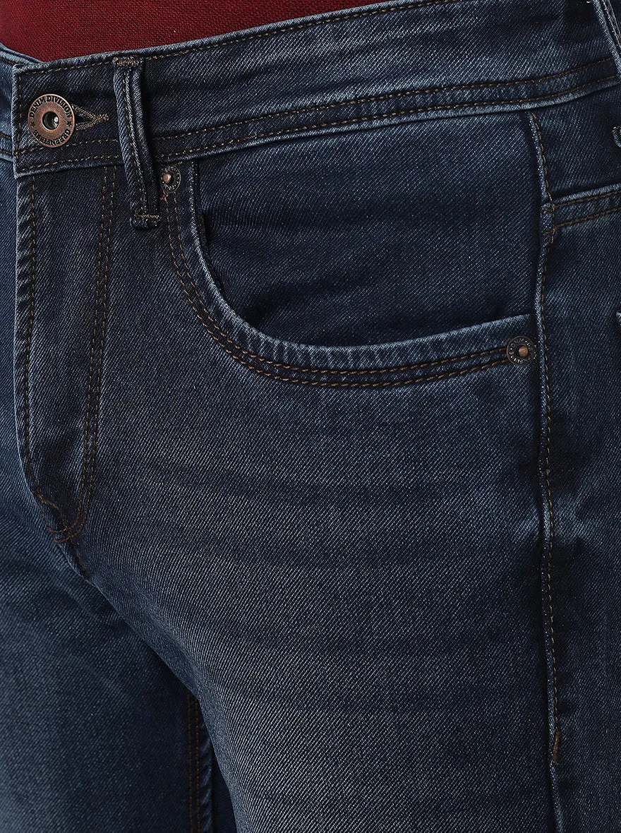 Indigo Blue Washed Slim Fit Jeans | Greenfibre