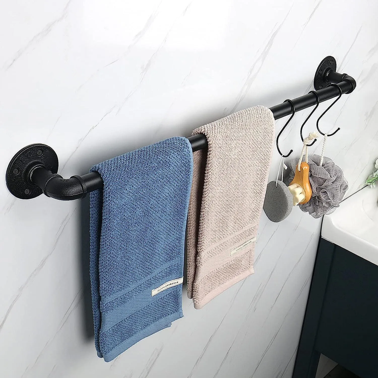 Industrial Pipe Towel Rack Towel Bar-100CM