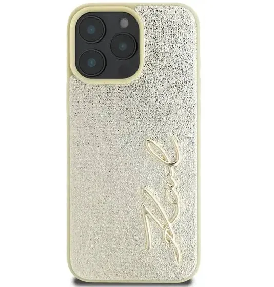 Karl Lagerfeld Hard PU Case with Crinkle Design and Signature Metal Logo