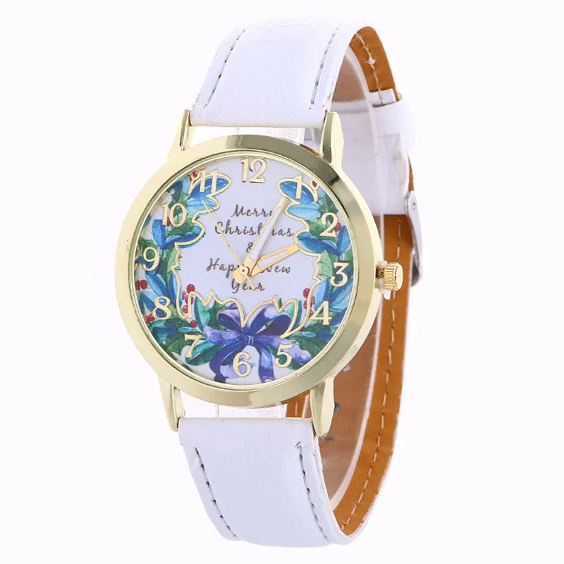 Ladies Fashion Girl Quartz Watch Clock Women Leather Brand Casual Dress Women's Flower Wristwatch Cool Watches Unique Watches