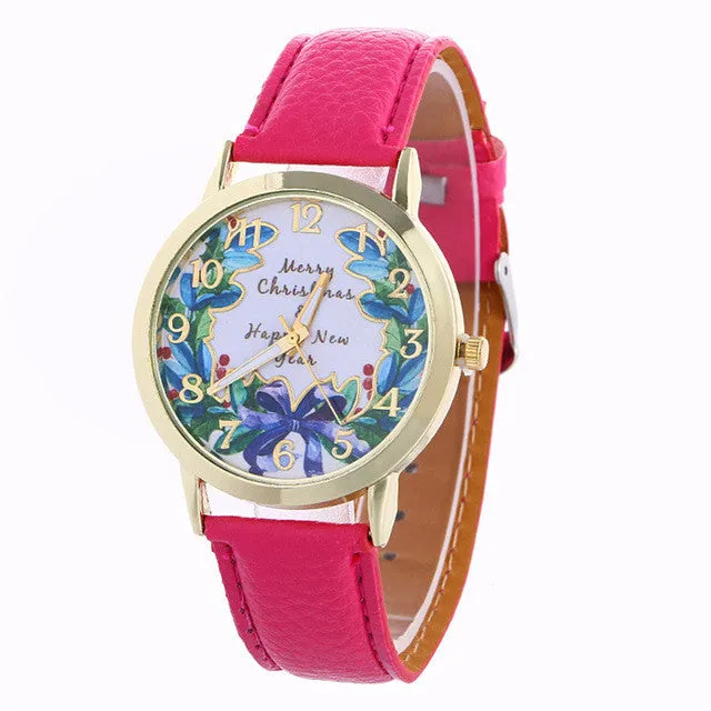 Ladies Fashion Girl Quartz Watch Clock Women Leather Brand Casual Dress Women's Flower Wristwatch Cool Watches Unique Watches