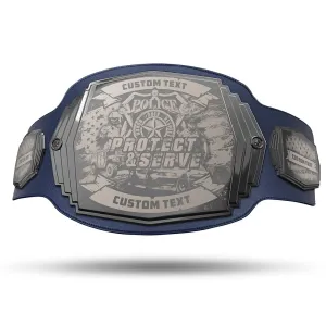 Law Enforcement Engraved Championship Belt - Gunmetal Gray