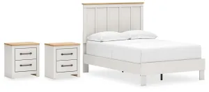 Linnocreek Full Panel Bed with 2 Nightstands