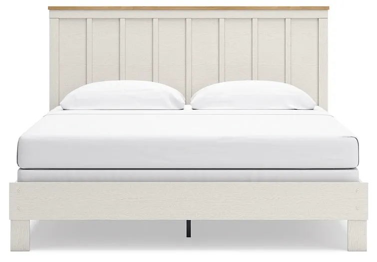 Linnocreek King Panel Bed with Mirrored Dresser