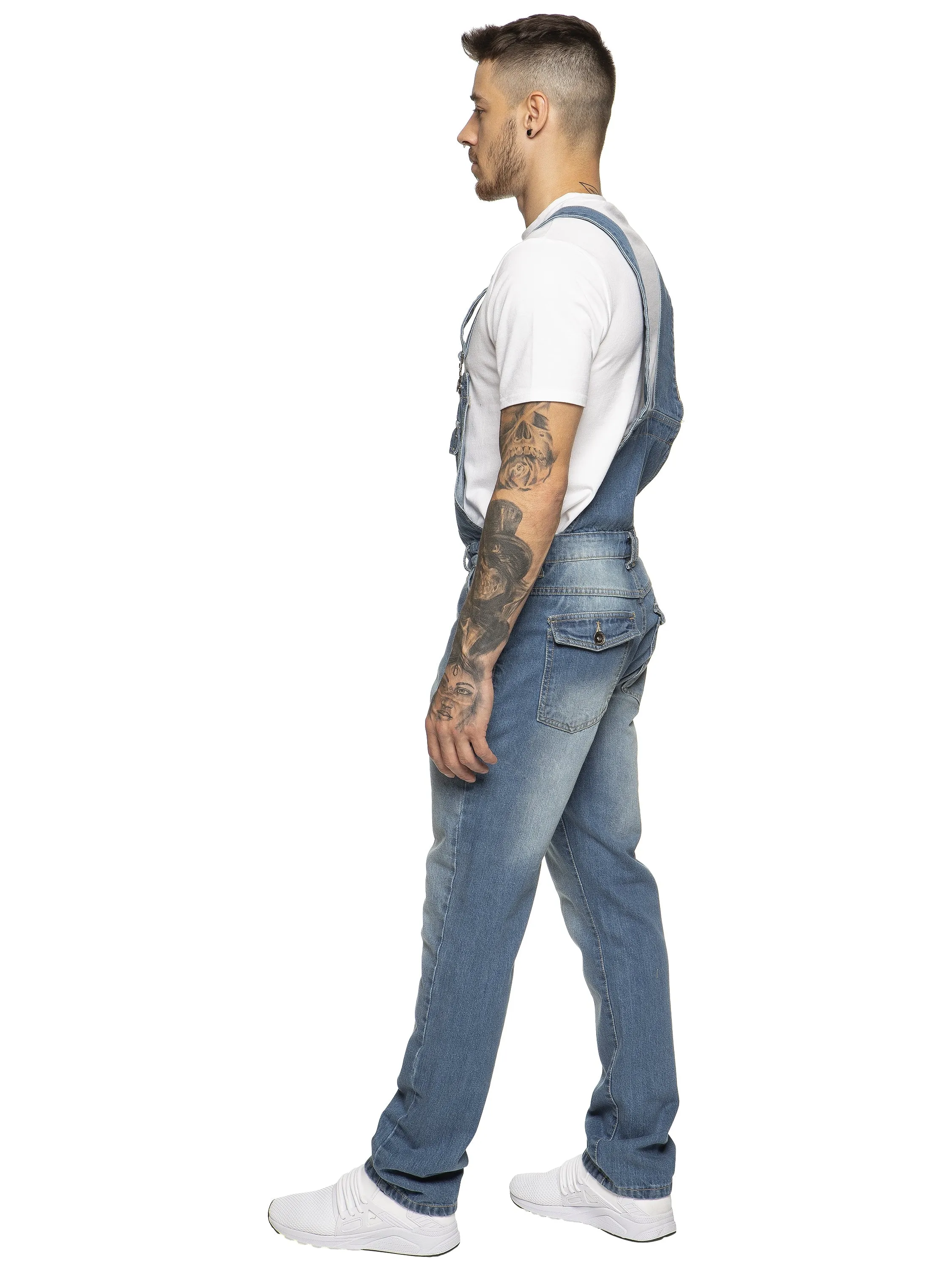 Mens Fashionable Denim Overall Dungarees  | Enzo Designer Menswear