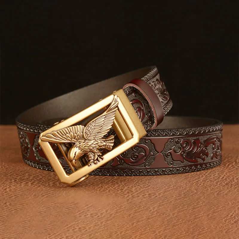 Men's Vintage Hollow Eagle Buckle Leather Belt