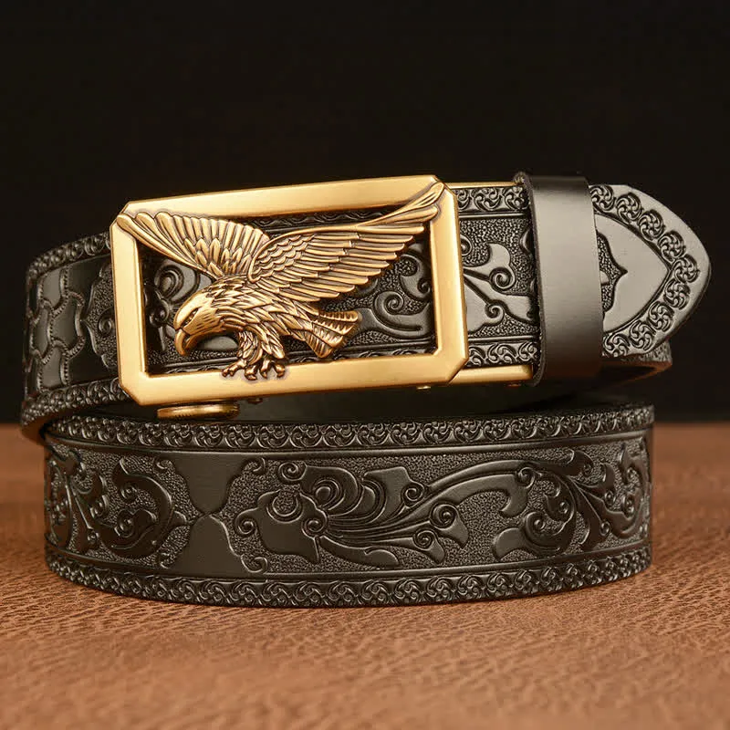 Men's Vintage Hollow Eagle Buckle Leather Belt