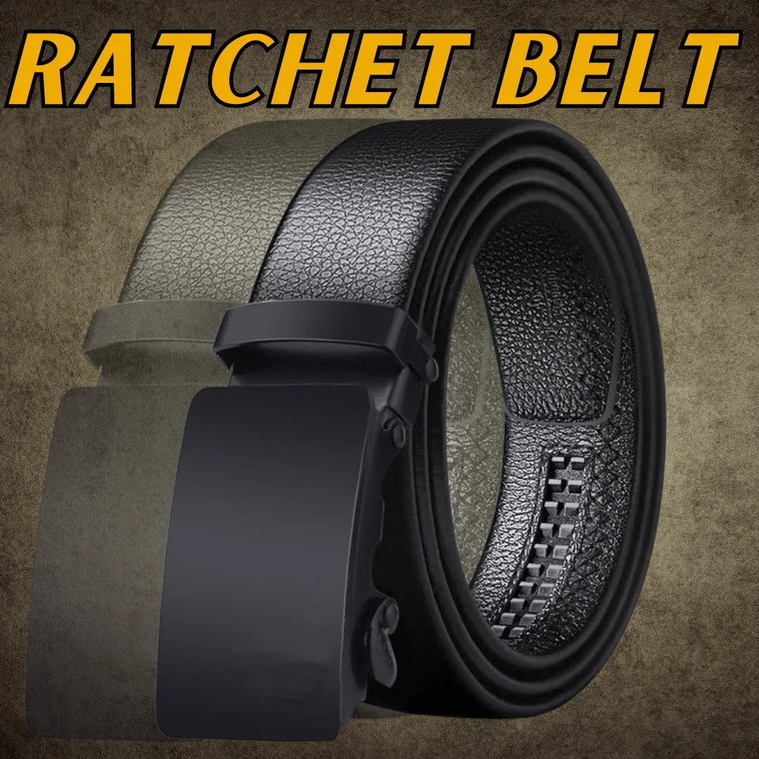 Microfiber Leather Mens Ratchet Belt Belts For Men Adjustable Automatic Buckle Black