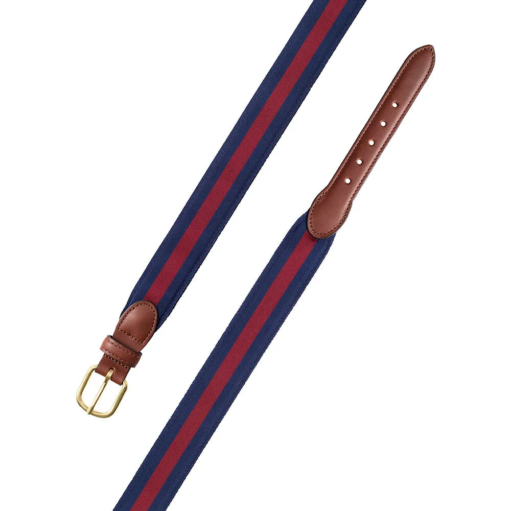 Navy & Burgundy Grosgrain Ribbon Children's Belt