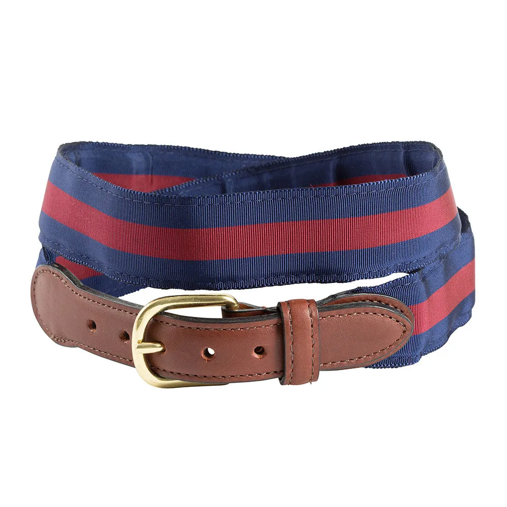 Navy & Burgundy Grosgrain Ribbon Children's Belt