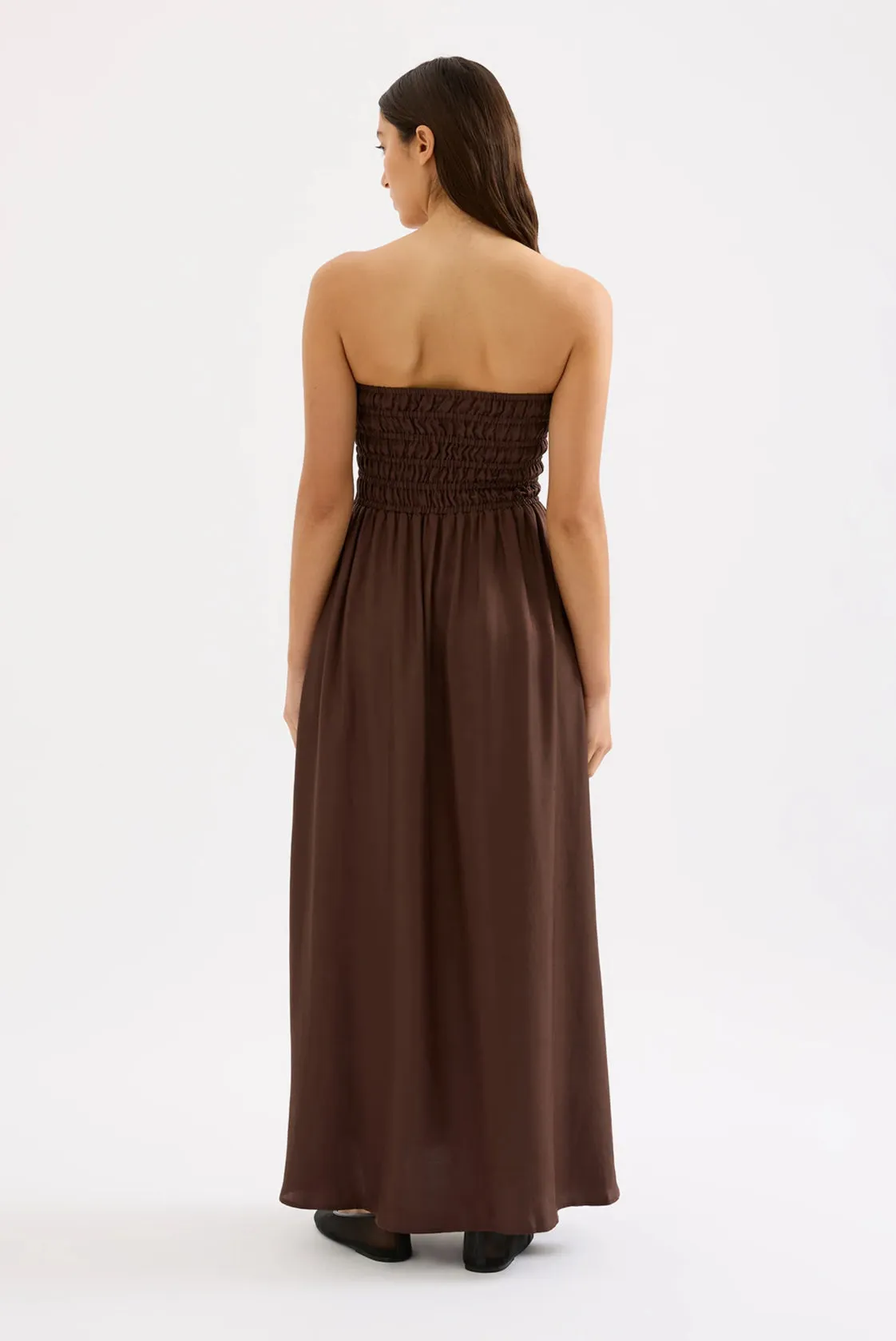 Nude Lucy Zuri Tencel Maxi Dress in Chocolate