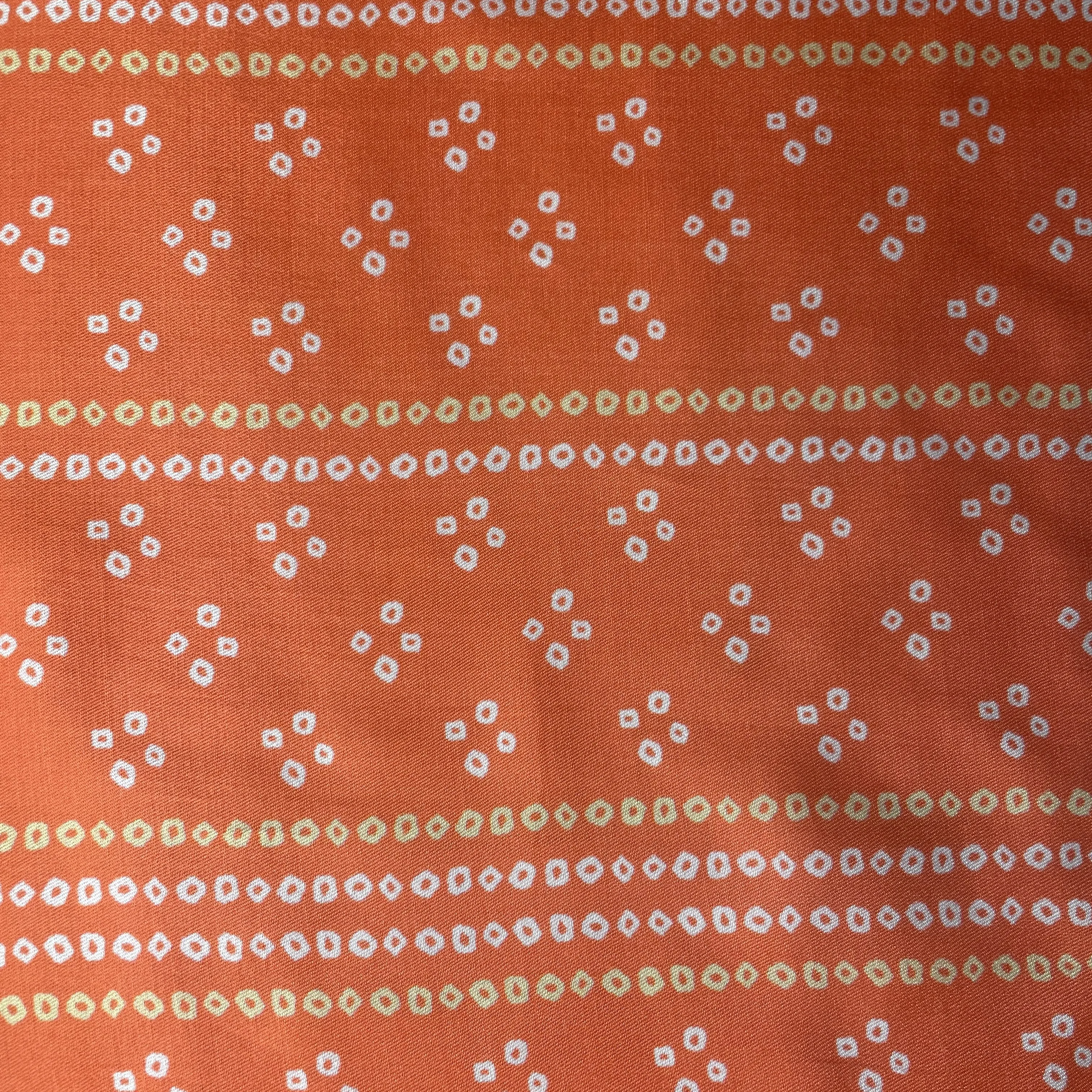 Orange Bandhani Print Gaji Silk Fabric 17530