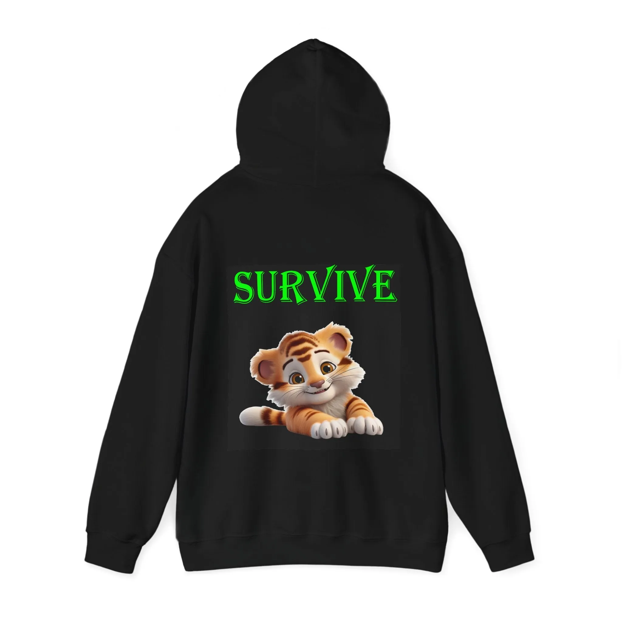 Princess Grace  Survive Tiger Unisex Heavy Blend Hoodie  Cute Animal Design for Nature Lovers