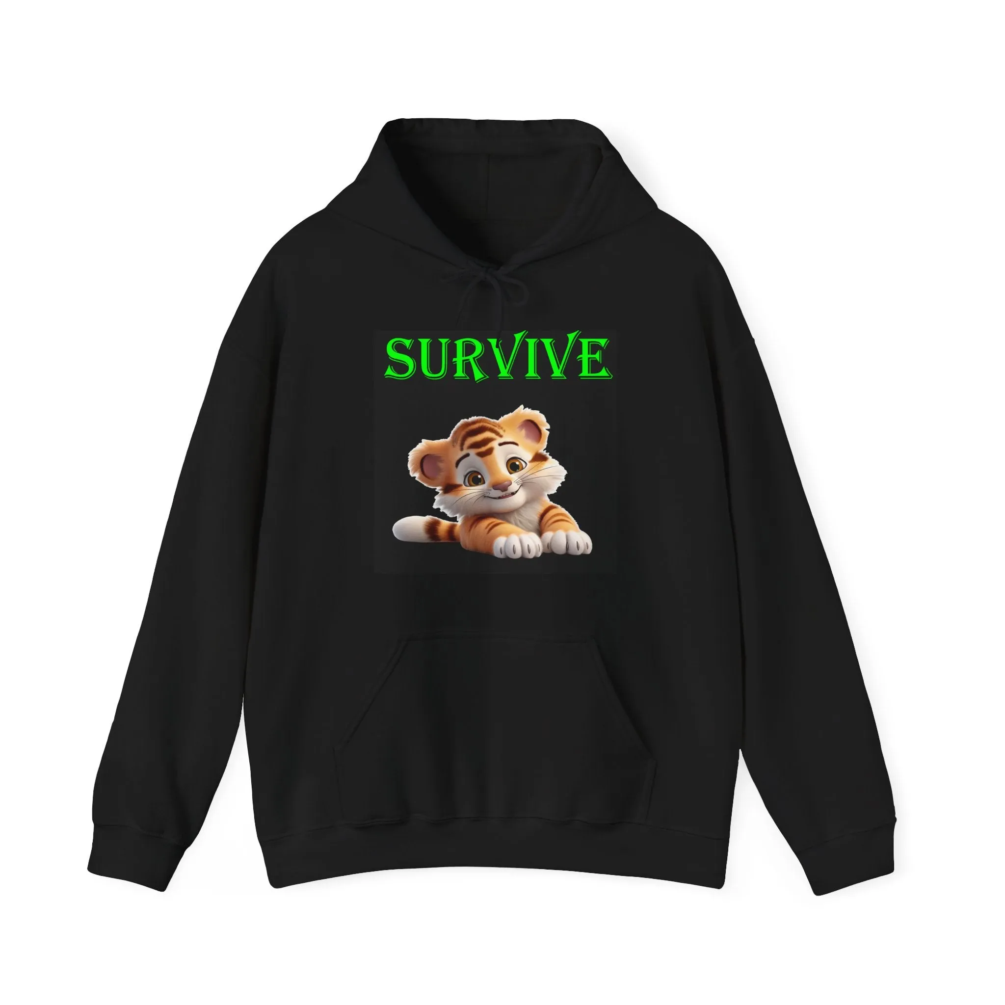 Princess Grace  Survive Tiger Unisex Heavy Blend Hoodie  Cute Animal Design for Nature Lovers