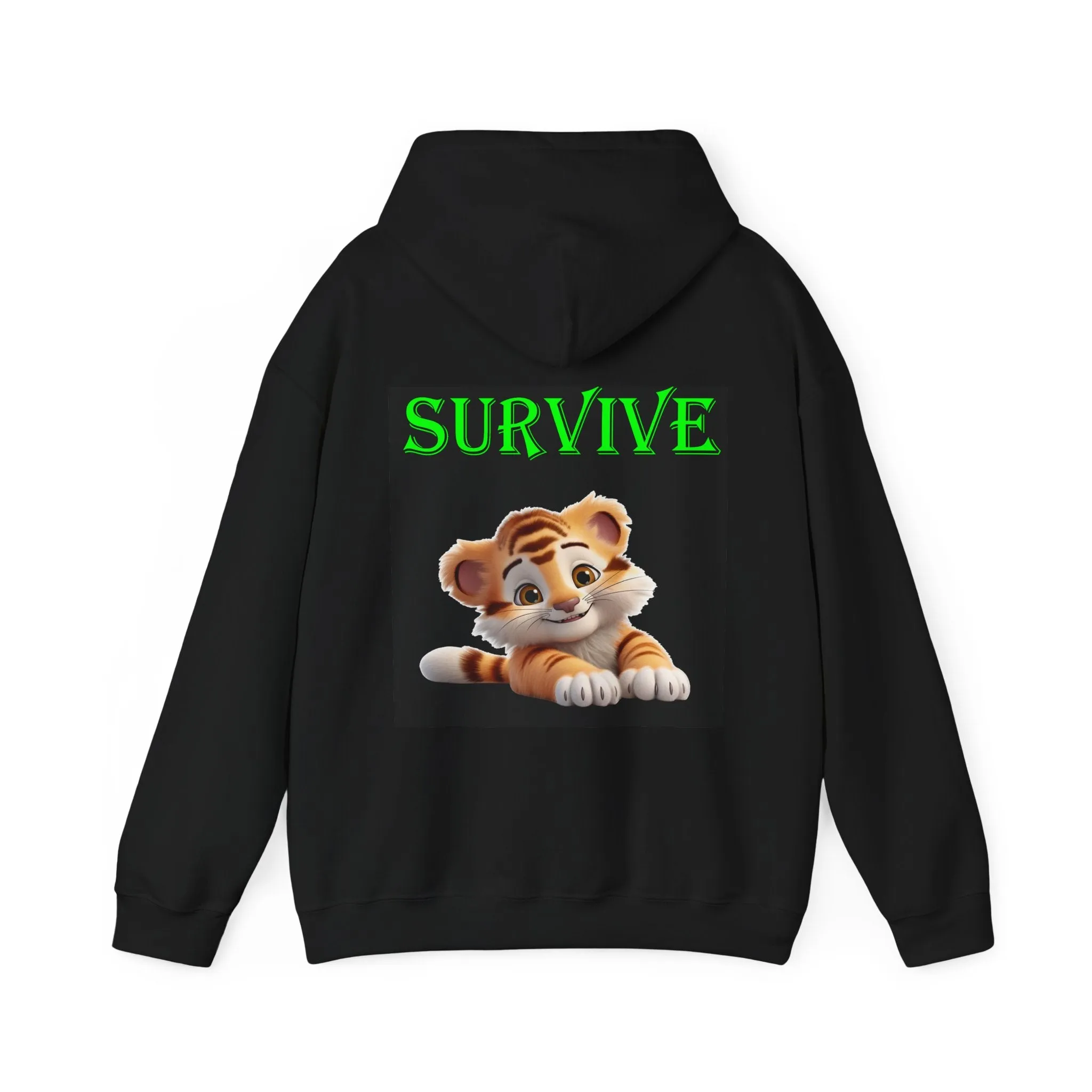 Princess Grace  Survive Tiger Unisex Heavy Blend Hoodie  Cute Animal Design for Nature Lovers