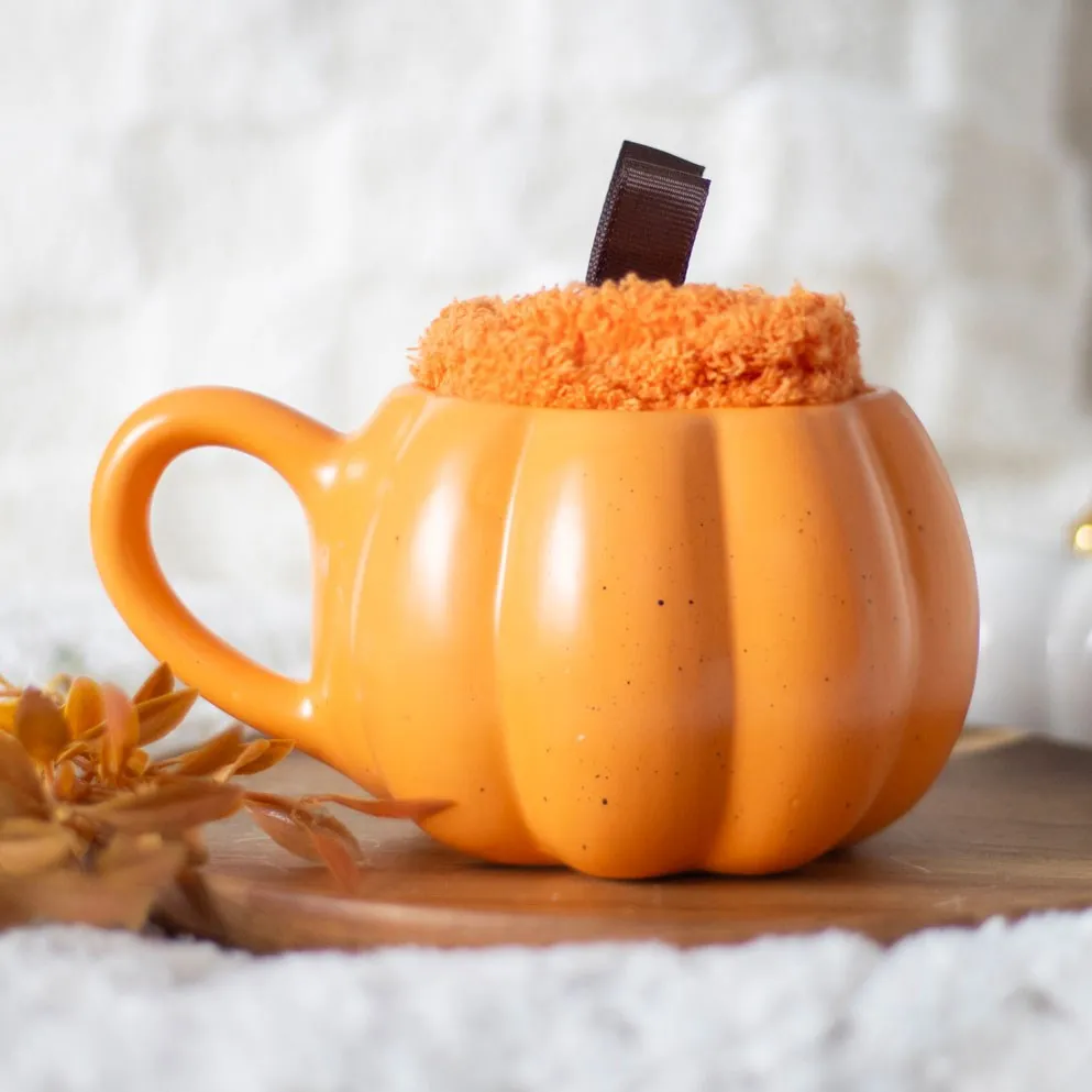 Pumpkin Ceramic Mug and Socks Set