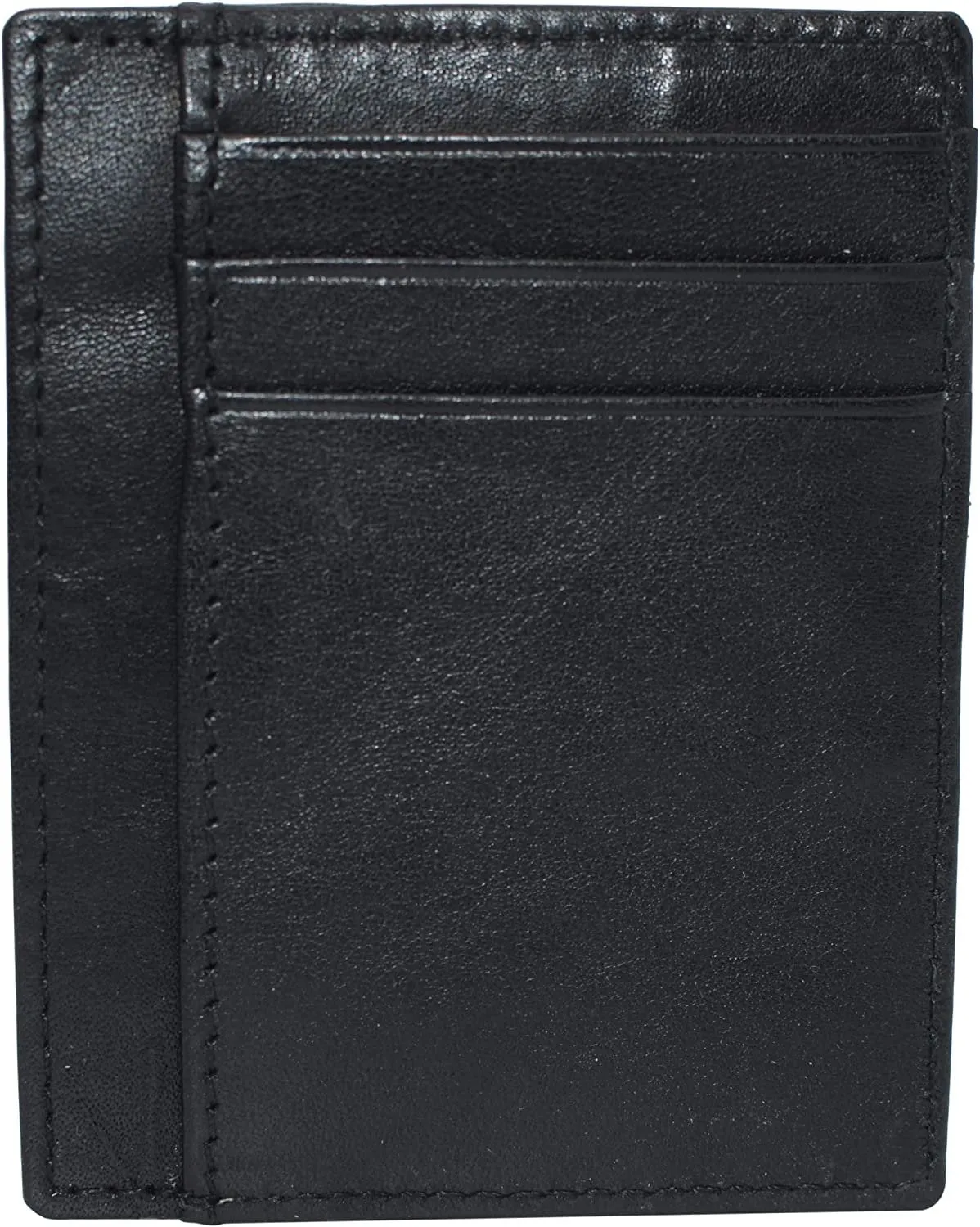 RFID510016 Swiss Marshall RFID Blocking Front Pocket Leather Slim Credit Card Case Holder Wallet