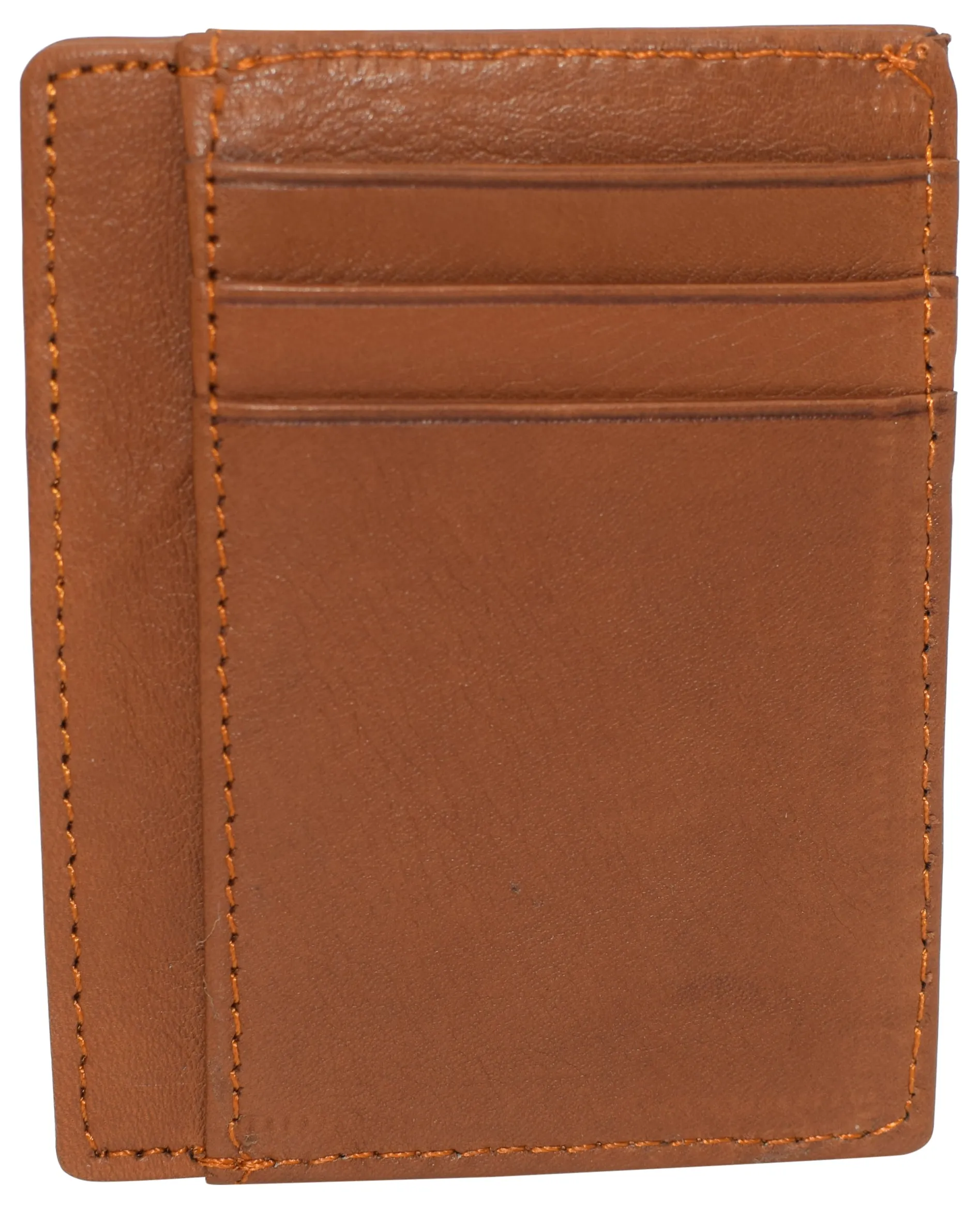 RFID510016 Swiss Marshall RFID Blocking Front Pocket Leather Slim Credit Card Case Holder Wallet