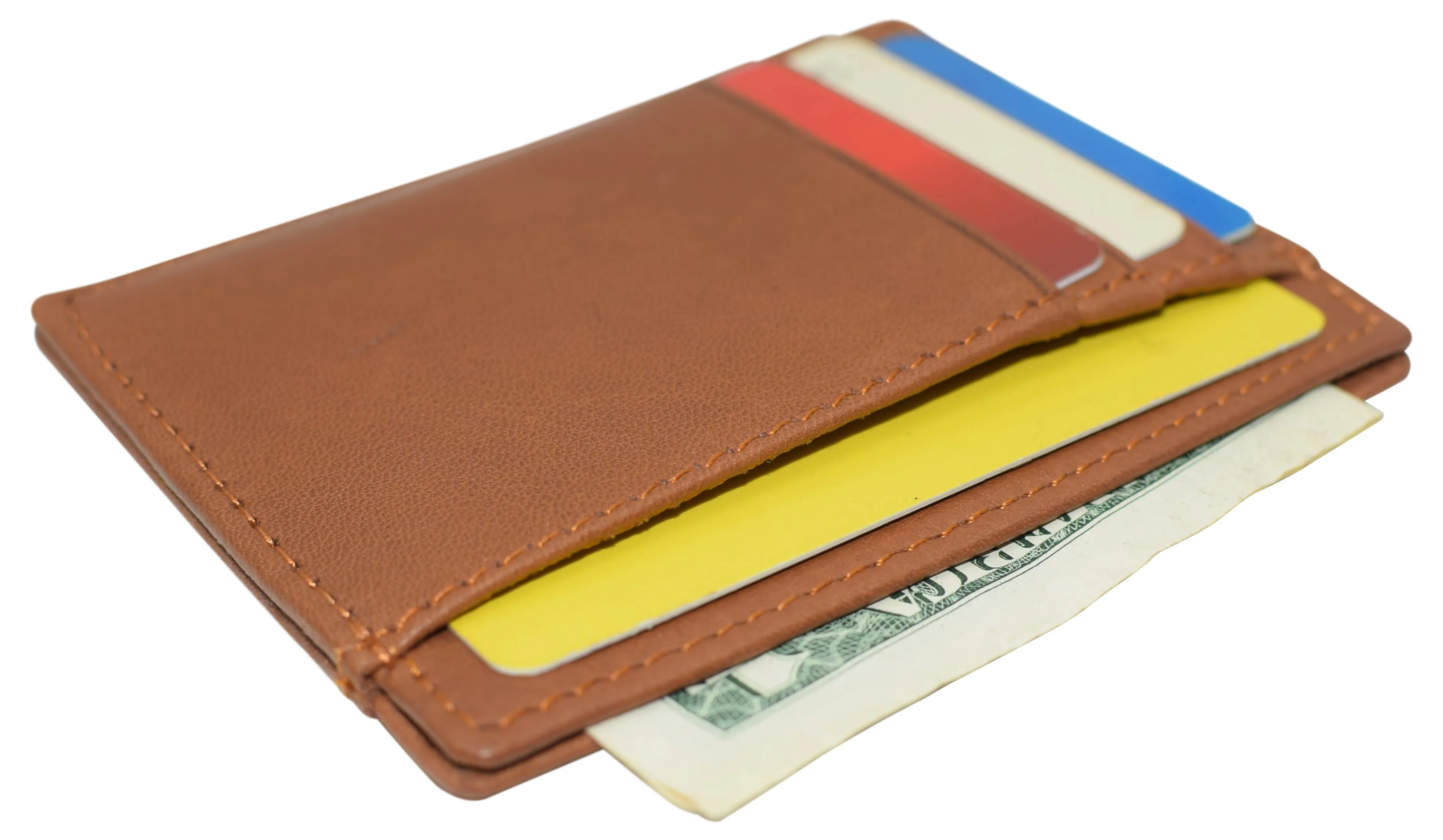 RFID510016 Swiss Marshall RFID Blocking Front Pocket Leather Slim Credit Card Case Holder Wallet