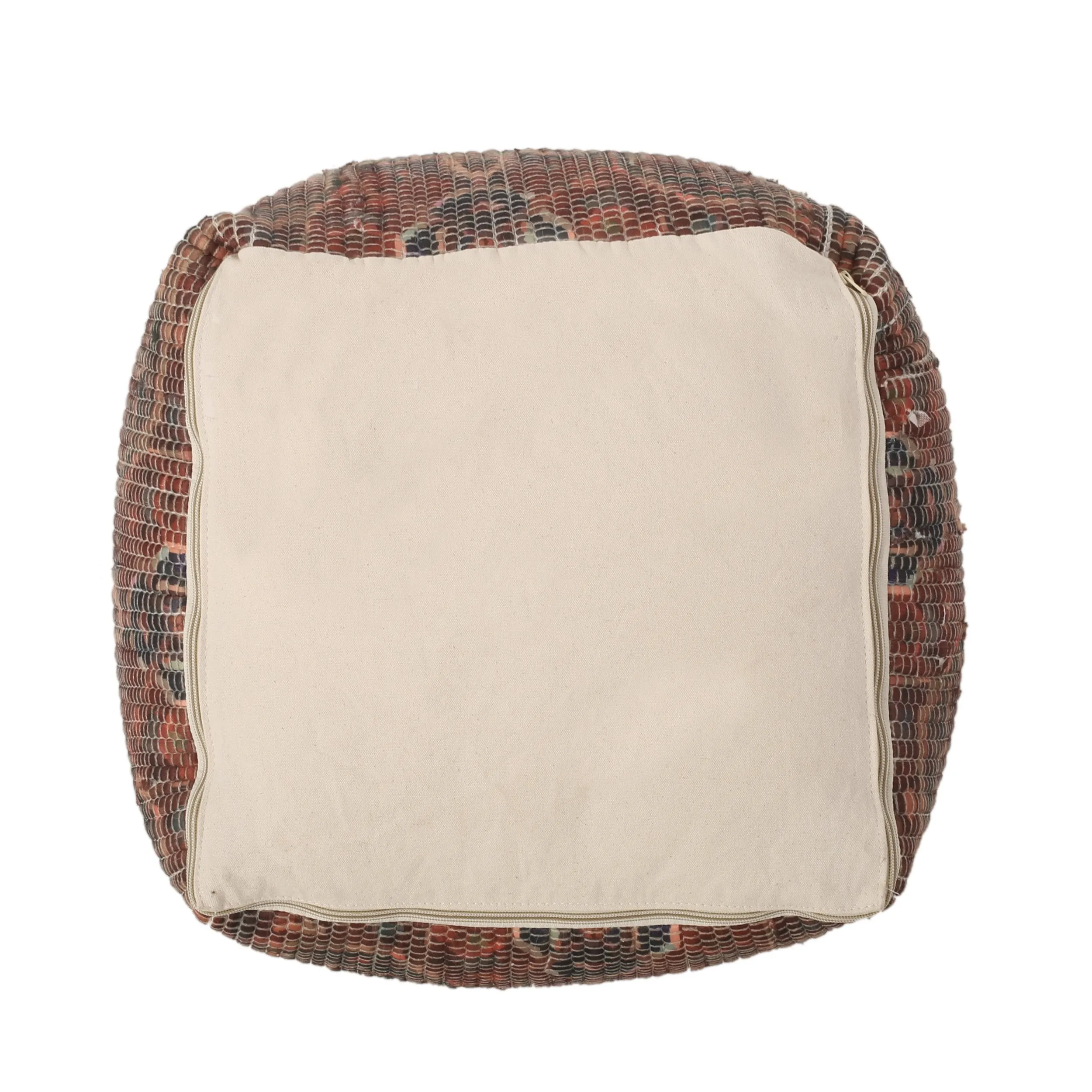 Rossburg Traditional Handcrafted Chindi Cube Pouf