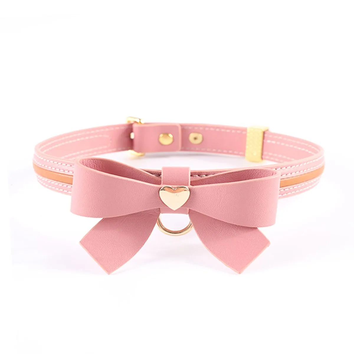 Sevanda Butterfly and Heart-Embellished Leather Collar