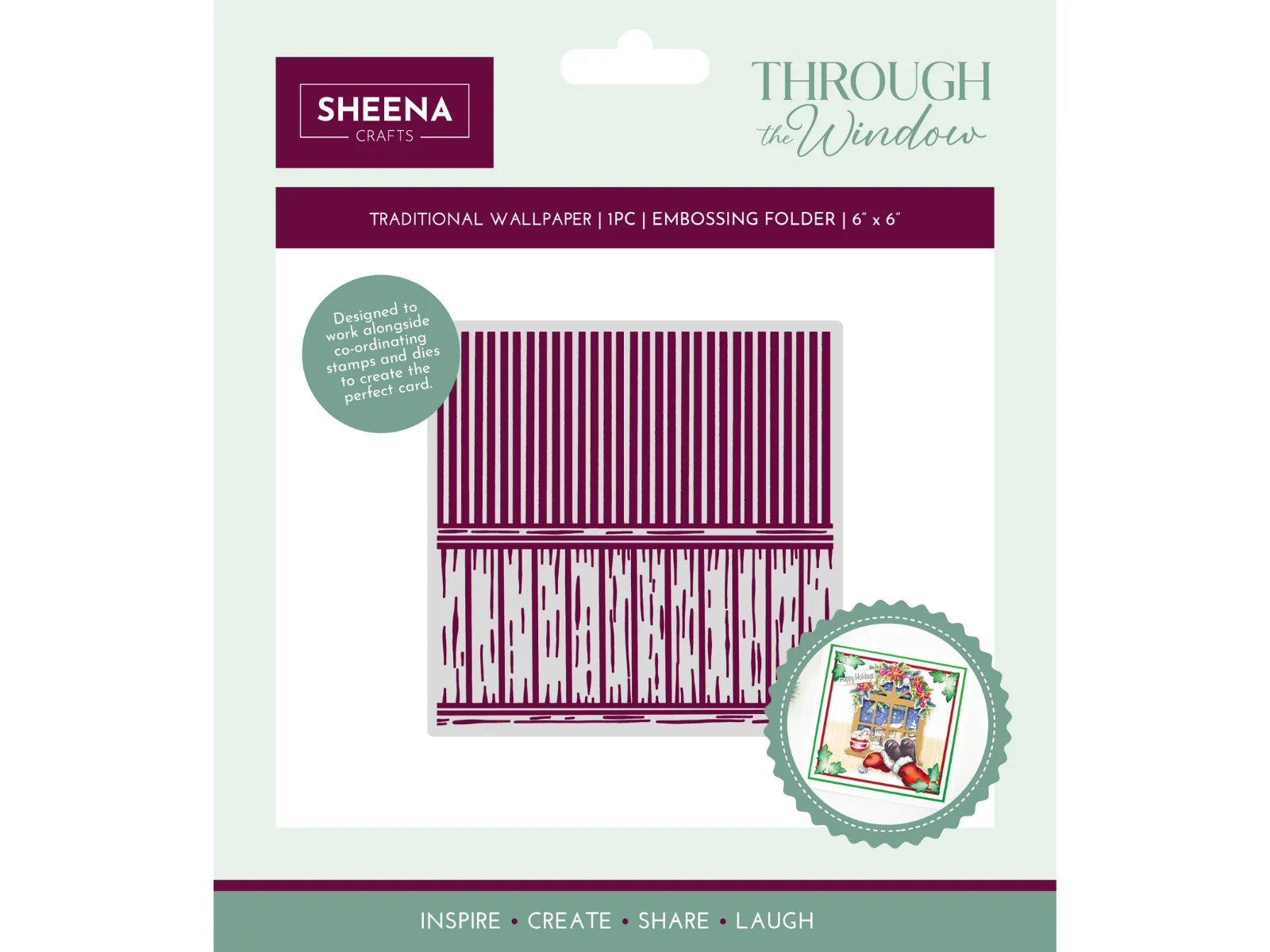 Sheena Douglass Through the Window 6” X 6” 2D Embossing Folder - Traditional Wallpaper