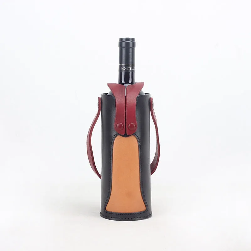 Single Bottle Leather Red Wine Hand Holster