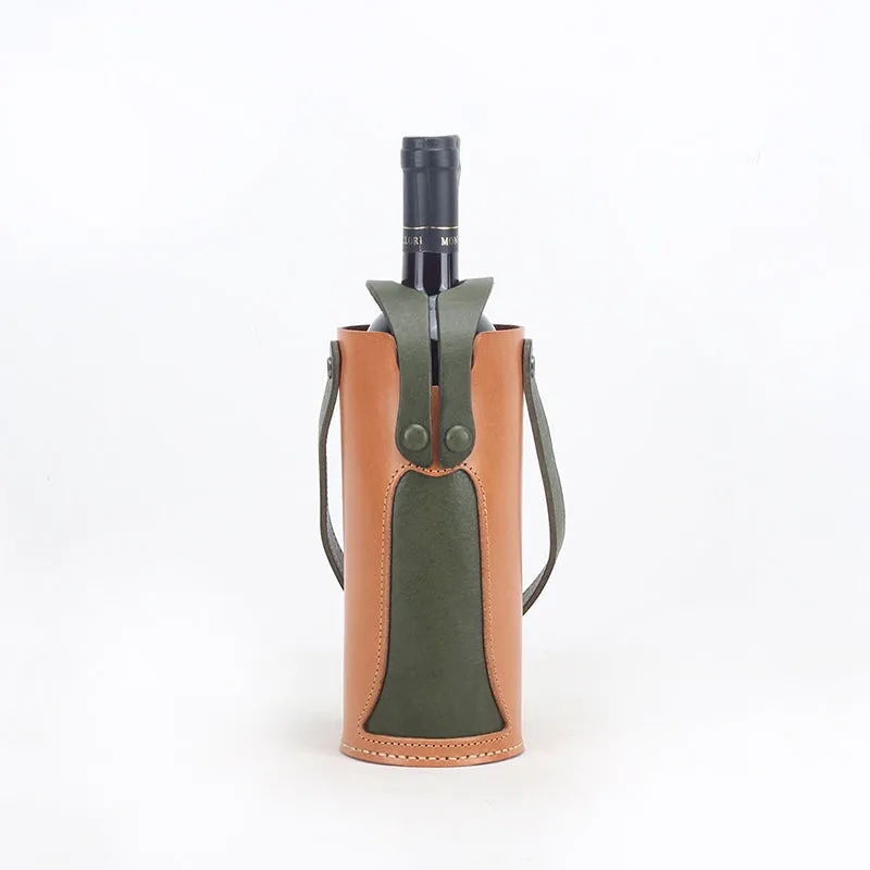 Single Bottle Leather Red Wine Hand Holster