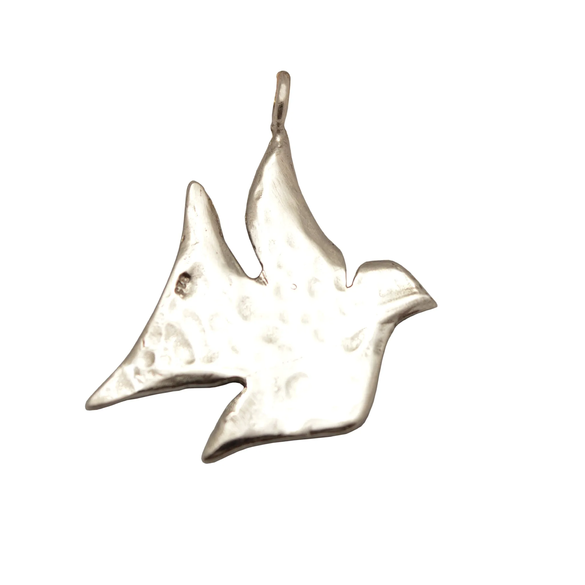 Sterling silver charm on Plexiglas - Pigeon Charm