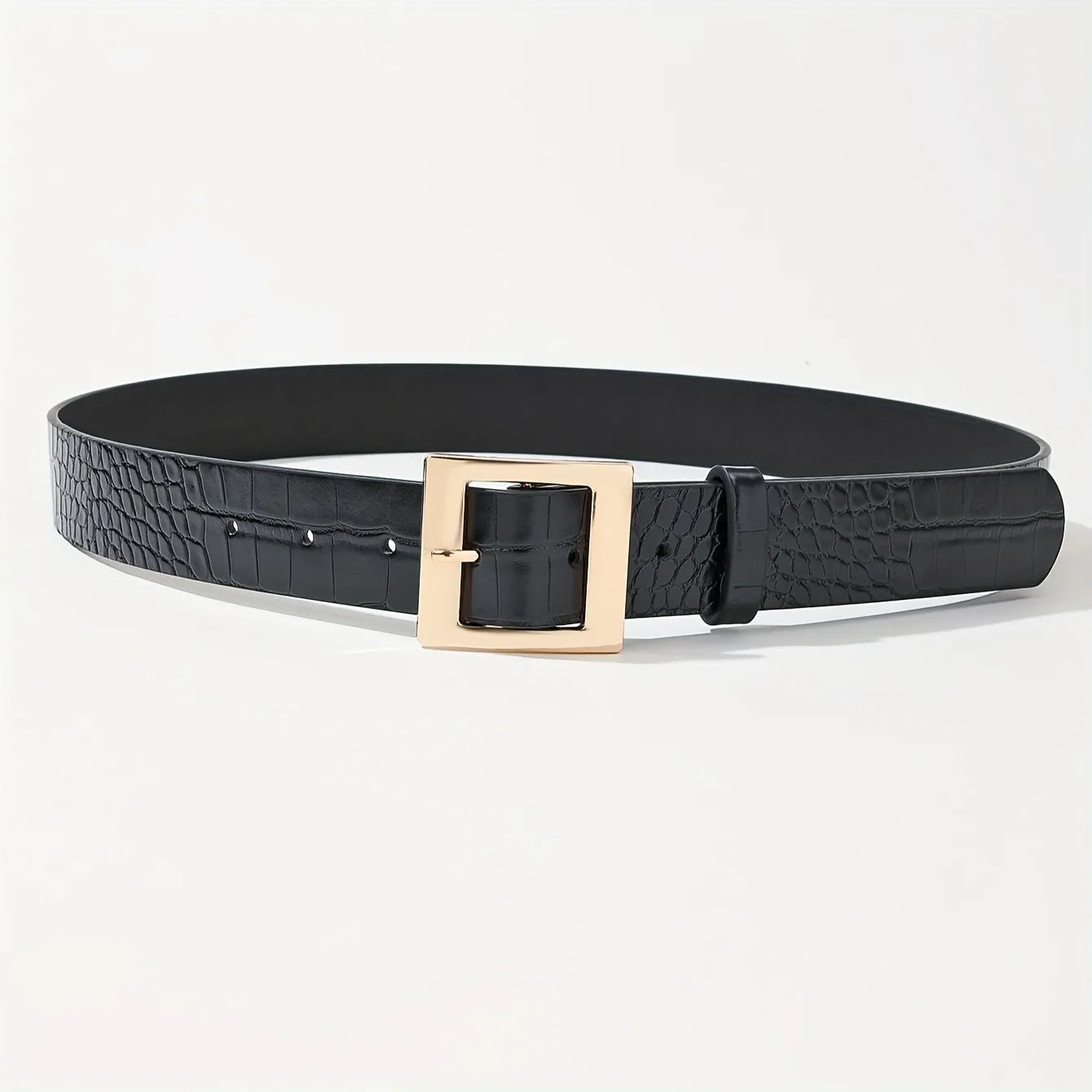 Stylish Embossed PU Belt for Womens Jeans and Coats