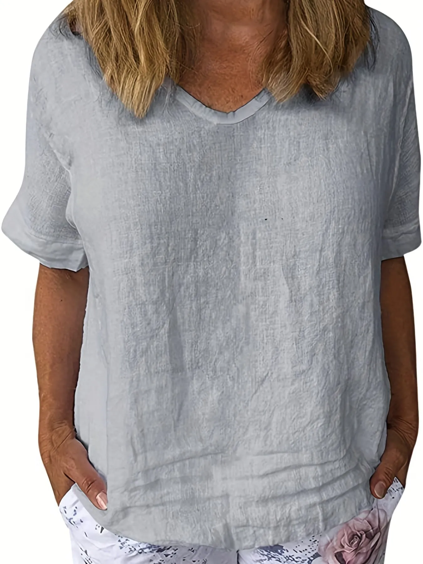 Stylish Summer V Neck Blouse Perfect Womens Casual Wear