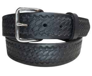 The "Basket Case" Black Leather Belt