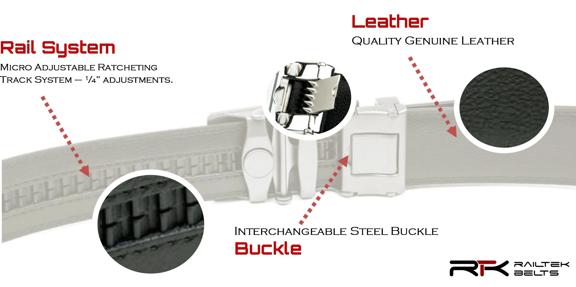 Traditional Open Gunmetal Railtek™ Belt