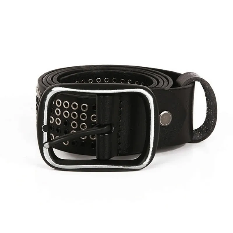 Unisex Studded Heavy Metal Cowboy Punk Leather Belt