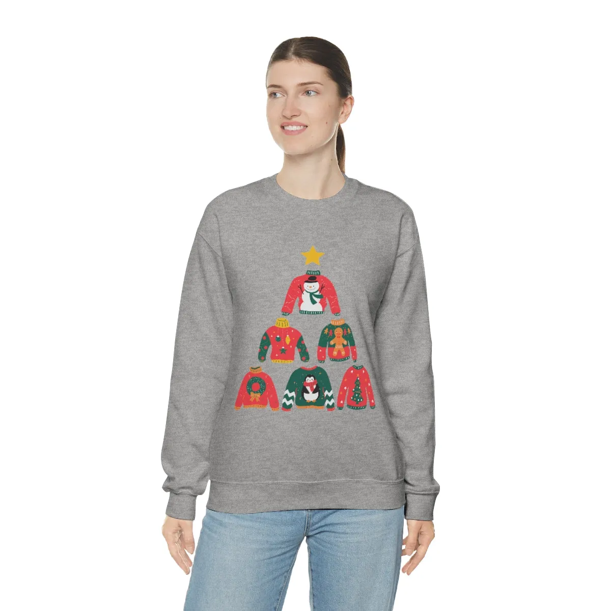 Womens Christmas Tree Theme Sweatshirt