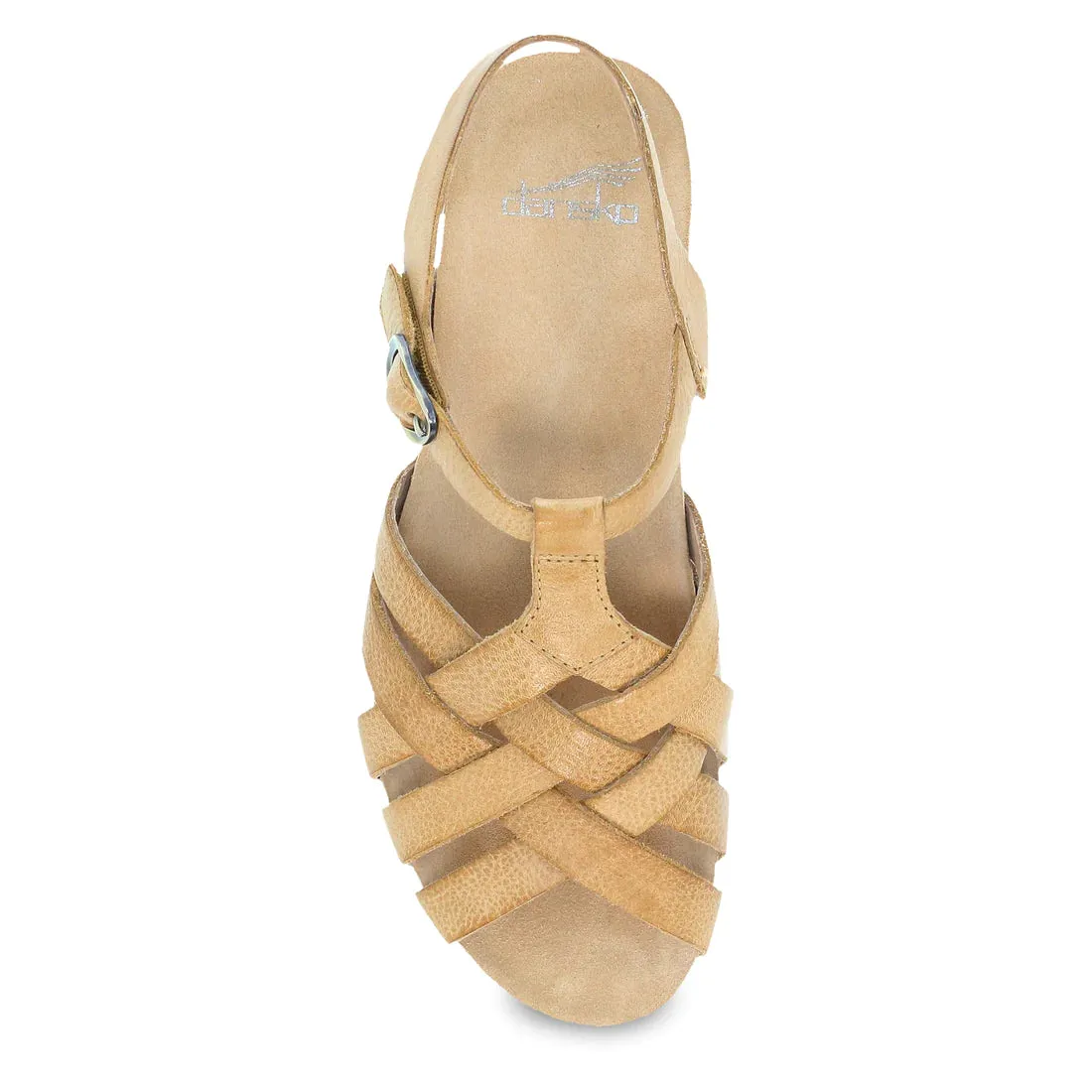 Women's Dansko Tinley Color: Tan Milled Burnished Sandal