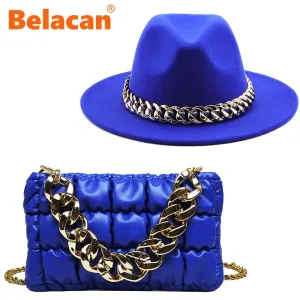 Women's Gold Chain Fedora Hat